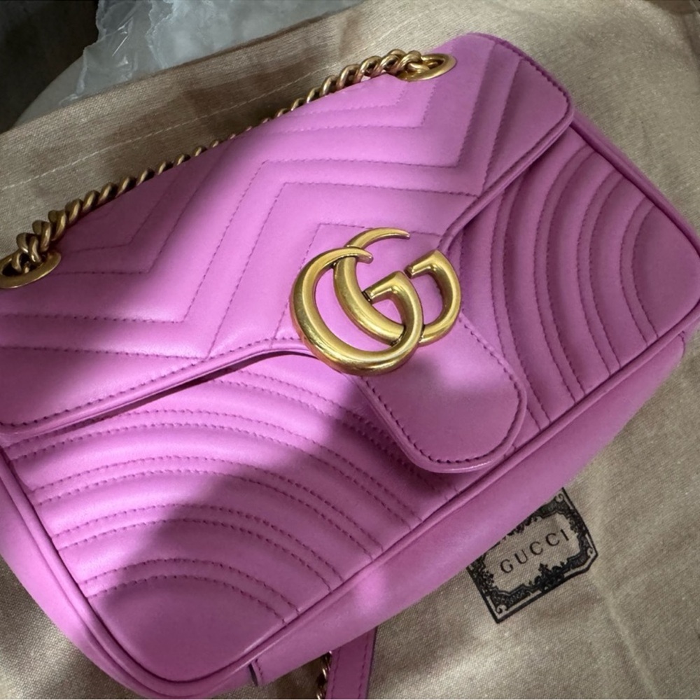 GG Marmont 2.0 Medium Quilted Shoulder Bag, Bright Pink